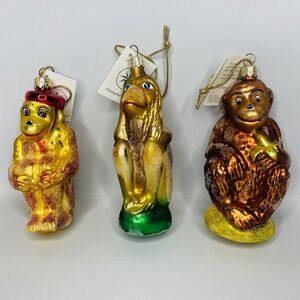 Christopher Radko Circus Chimps Set of 3 Blown Glass Ornaments Storybook NEW